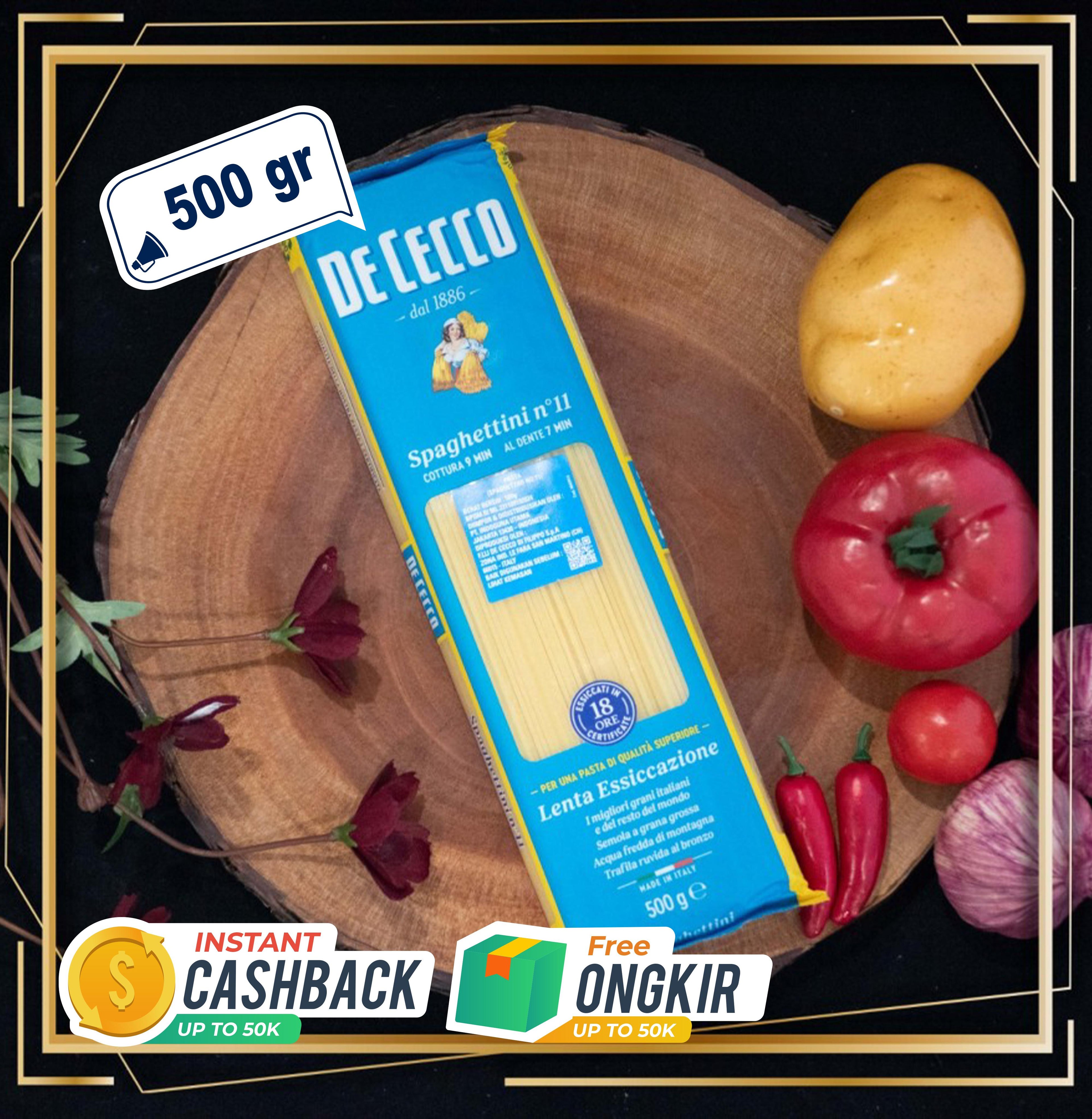 Spaghettini De Cecco 500 GR - Pasta Premium No. 1 di Italia Instan Ramen