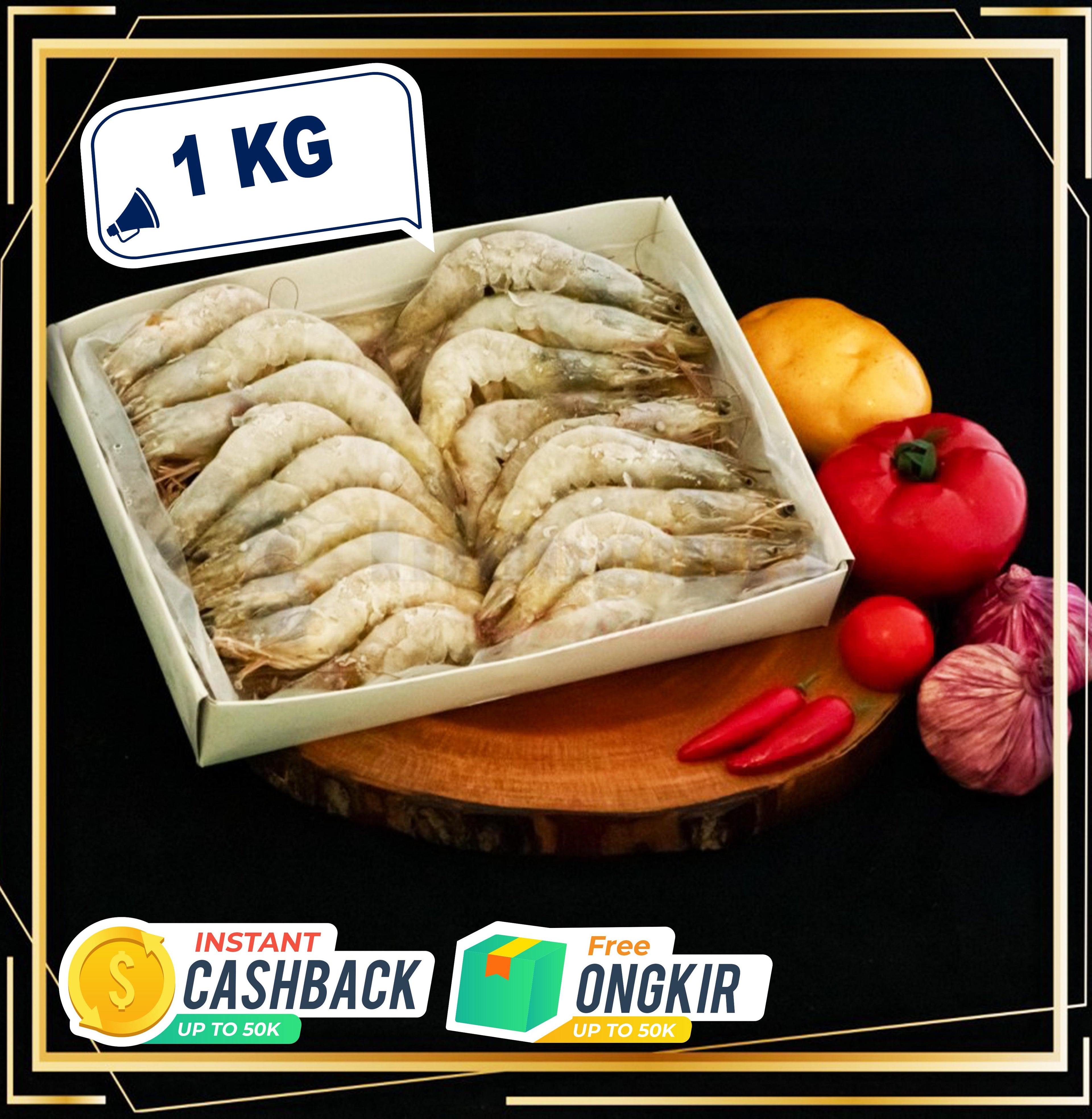UDANG / SHRIMP HEAD ON SKIN ON 1 KG