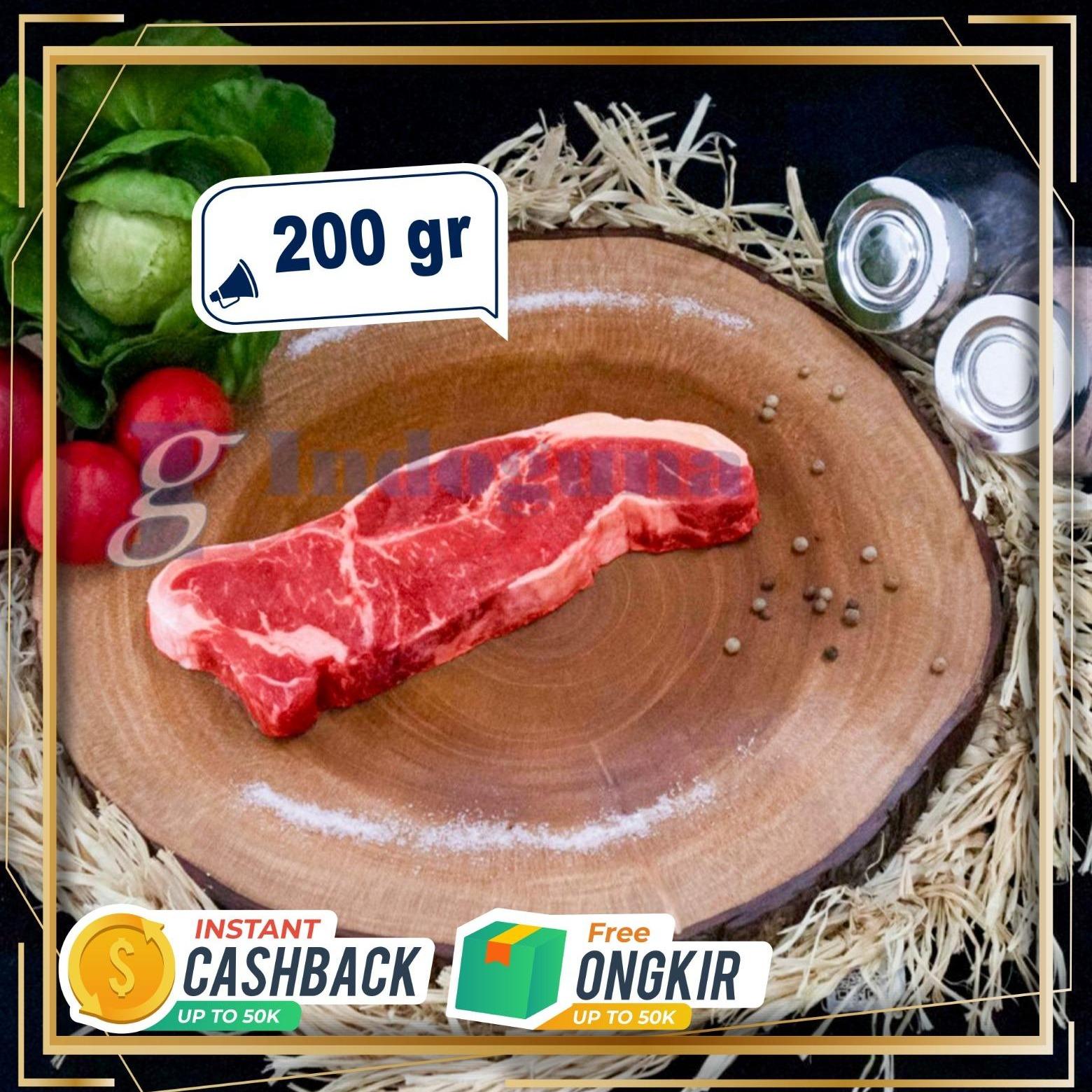 NZ Striploin PR Grass Fed Hormone Free Cut Steak 200 Gr - Indoguna