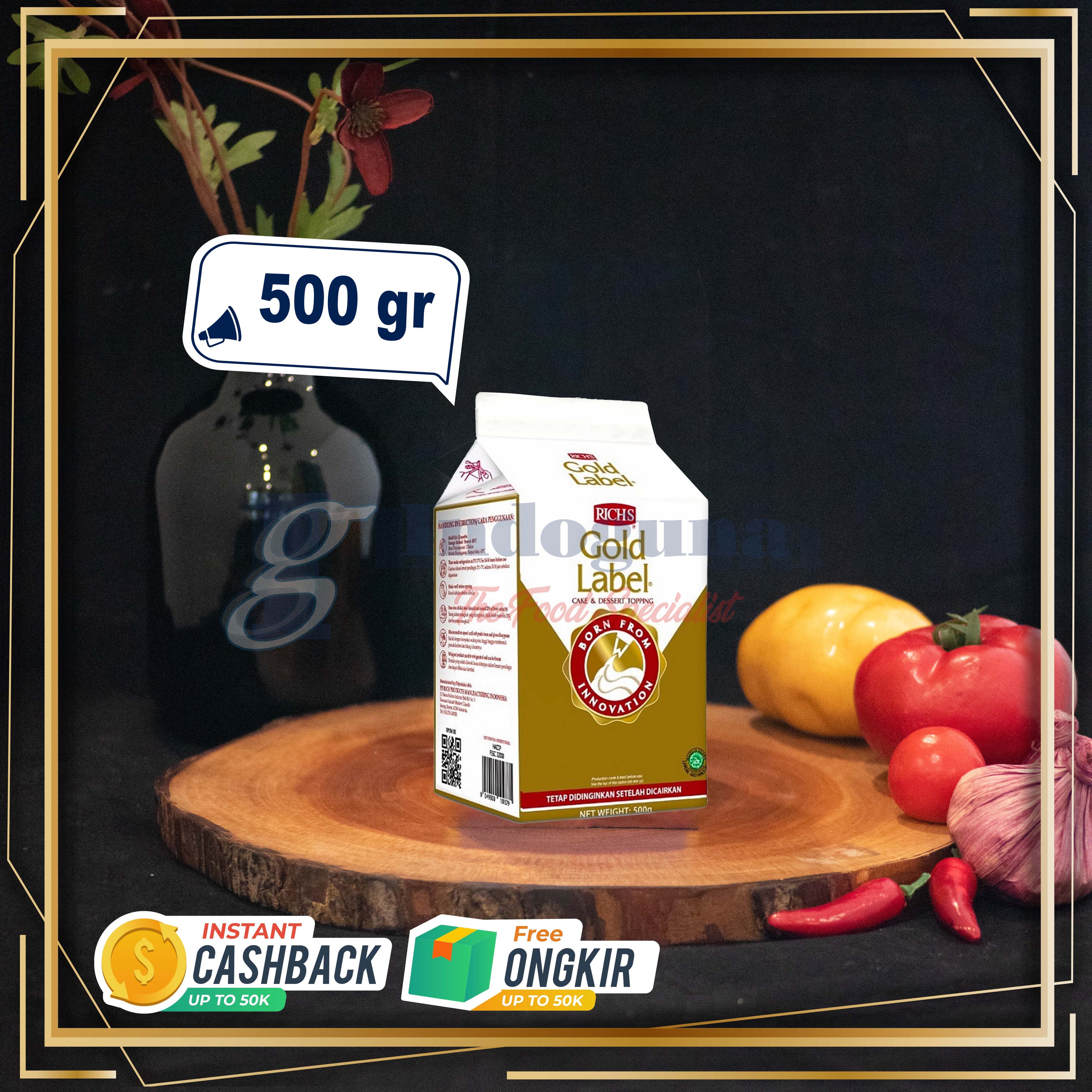 Rich Gold Label Whipping Cream 500 gr / Rich's - Whip Topping Cream Non-Dairy Pertama di Dunia