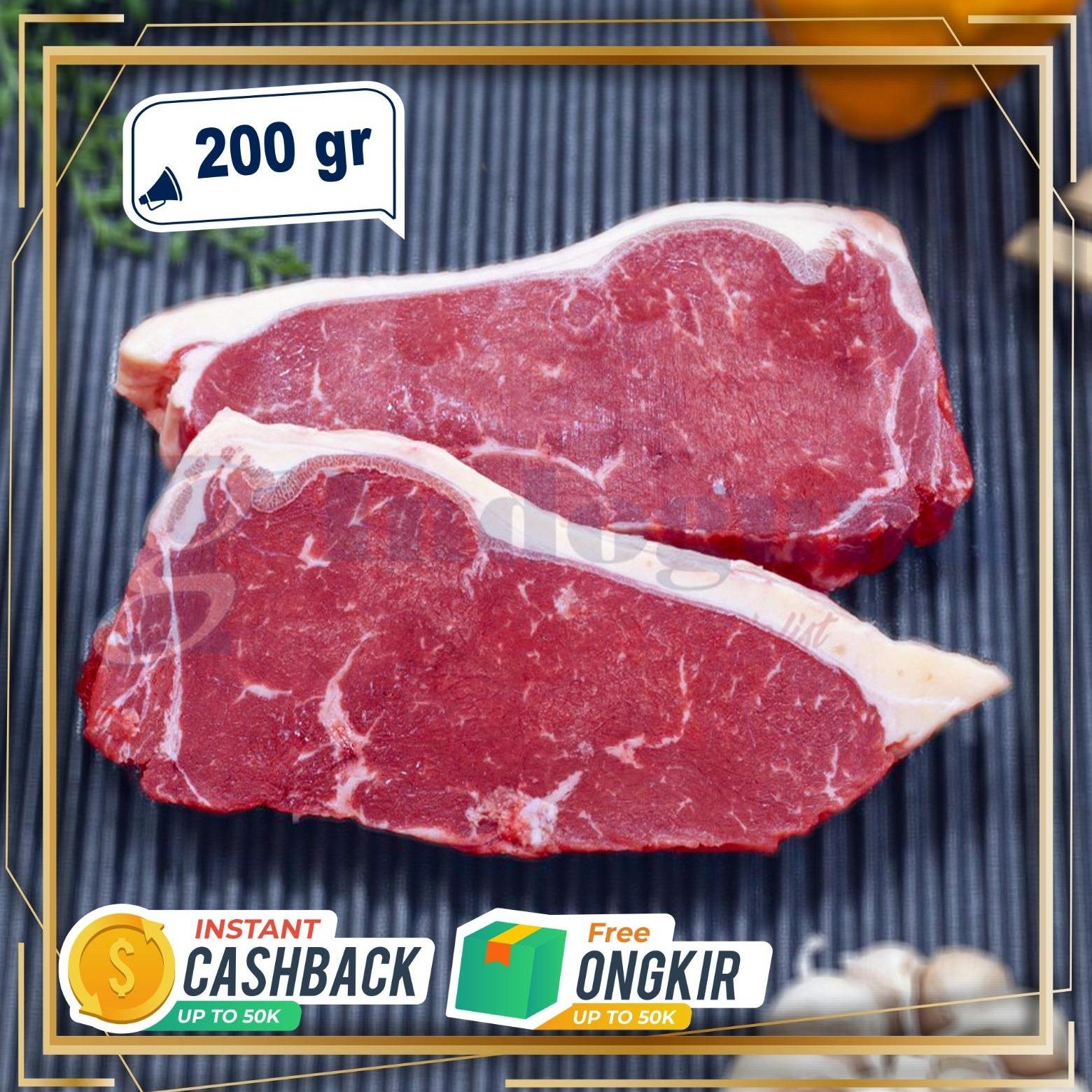 NZ Striploin PS Grass Fed Hormone Free Cut Steak 200 Gr - Indoguna