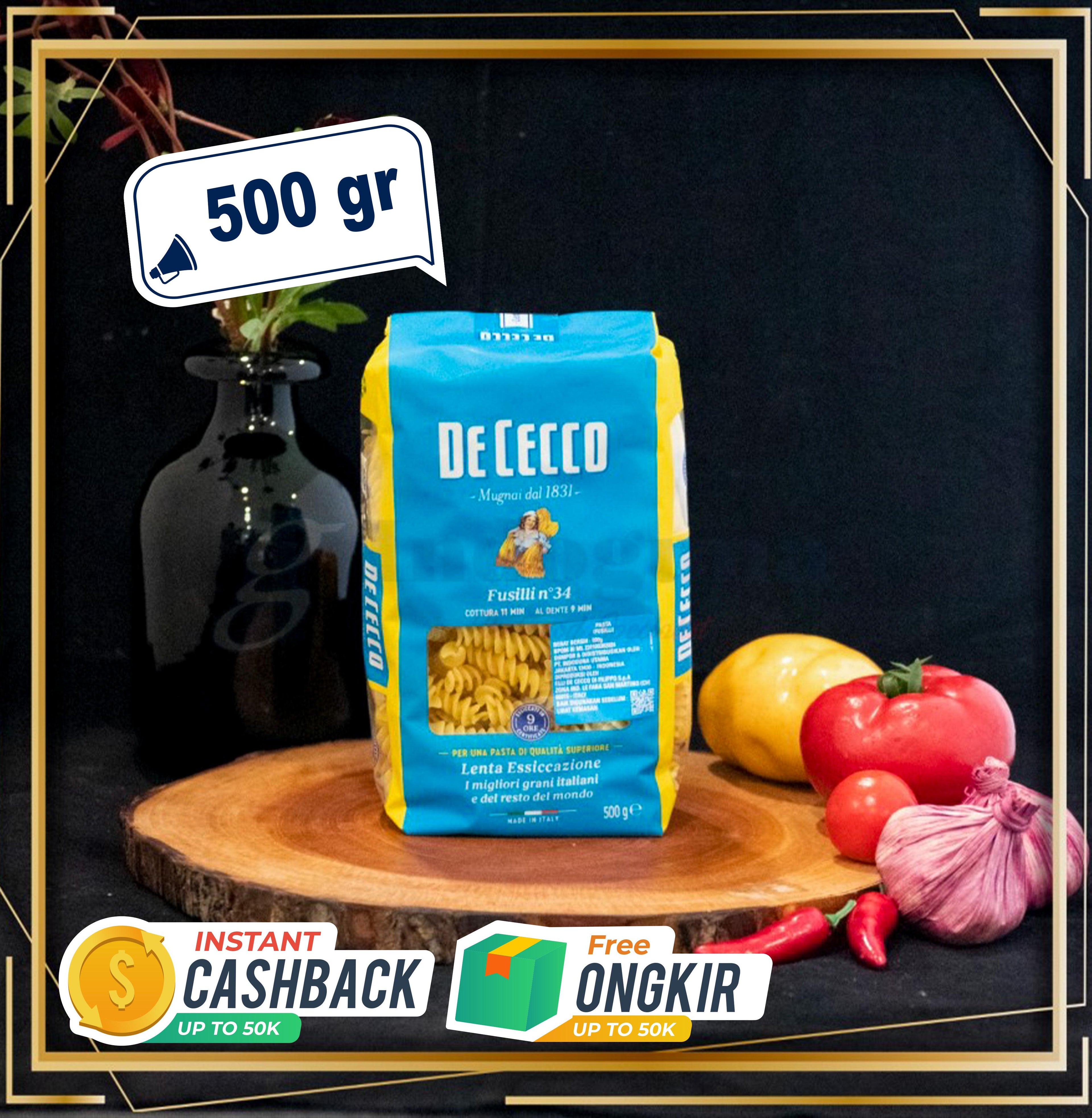 Fusilli De Cecco Pasta 500 GR - Pasta Premium No. 1 di Italia