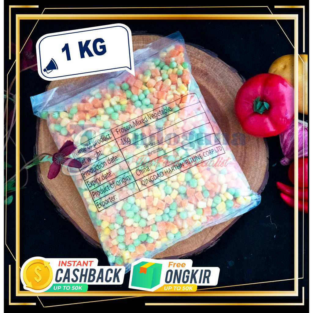 MIXED VEGETABLES 3 WAYS (SWEETCORN, GREEN PEAS, CARROT) 1 KG