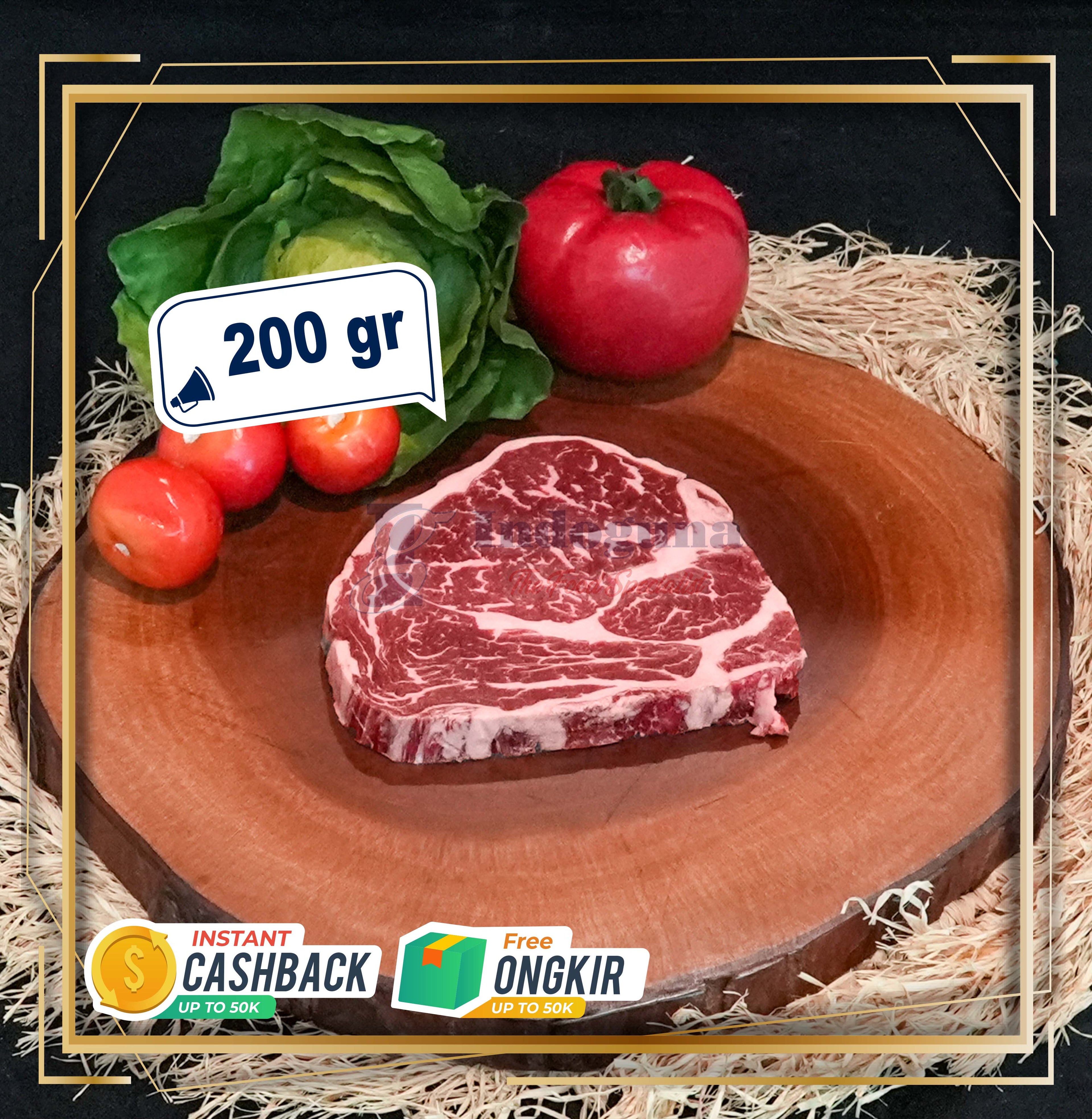 Wagyu RIbeye Grass Fed Hormone Free Mb 6 Cut Steak 200gr