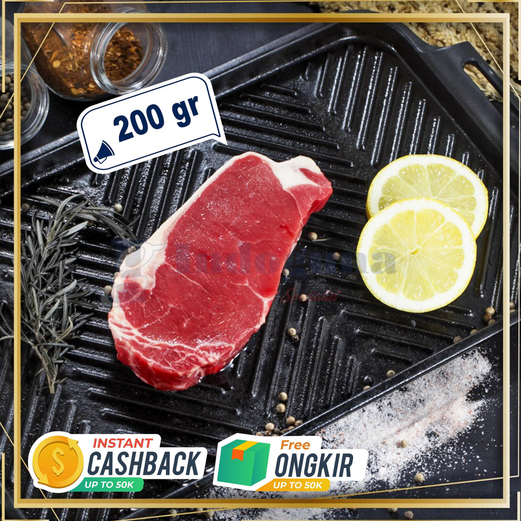 NZ Striploin Grass-Fed Hormone-Free Cut Steak 200 Gr - Indoguna